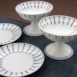 高台鉢は『お通し』など『先付』の器として、お皿は『漬け物皿』など『小皿』として日本料理店などでお使い頂いていました。