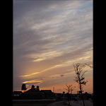 砺波平野の夕日