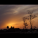 砺波平野の夕日