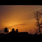 砺波平野の夕日