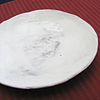 粉引楕円和皿(白)