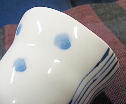 染付の筆のタッチ