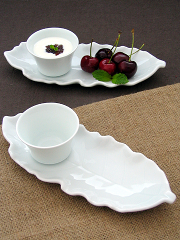白磁小仙茶葉型皿セット